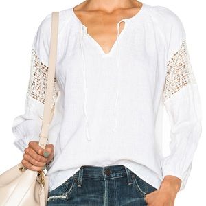 NILI LOTAN SMOCKED BOHEMIAN TOP